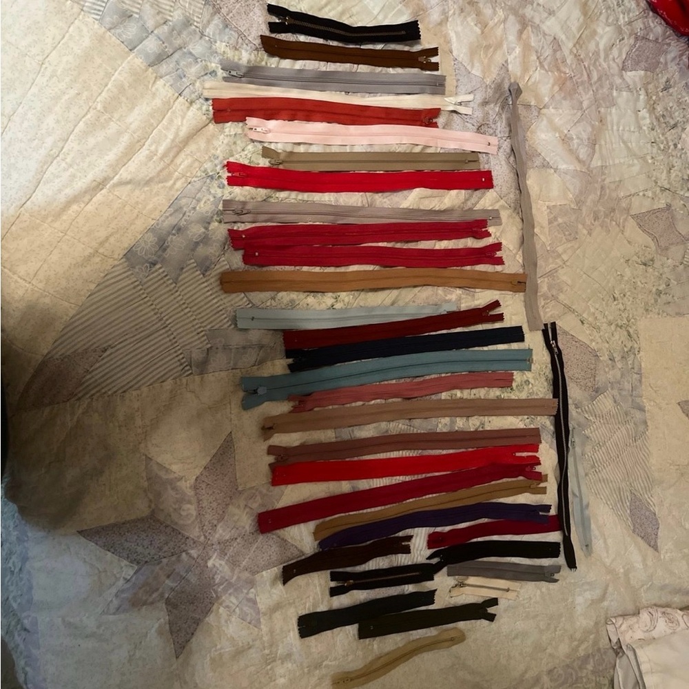 Assorted Zipper Collection. Over 30 Zippers.